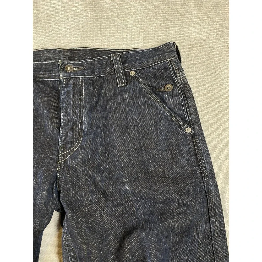 Levis 569 Jeans Mens 35x31 Blue Denim Loose Straight Zip Back Pockets Relaxed